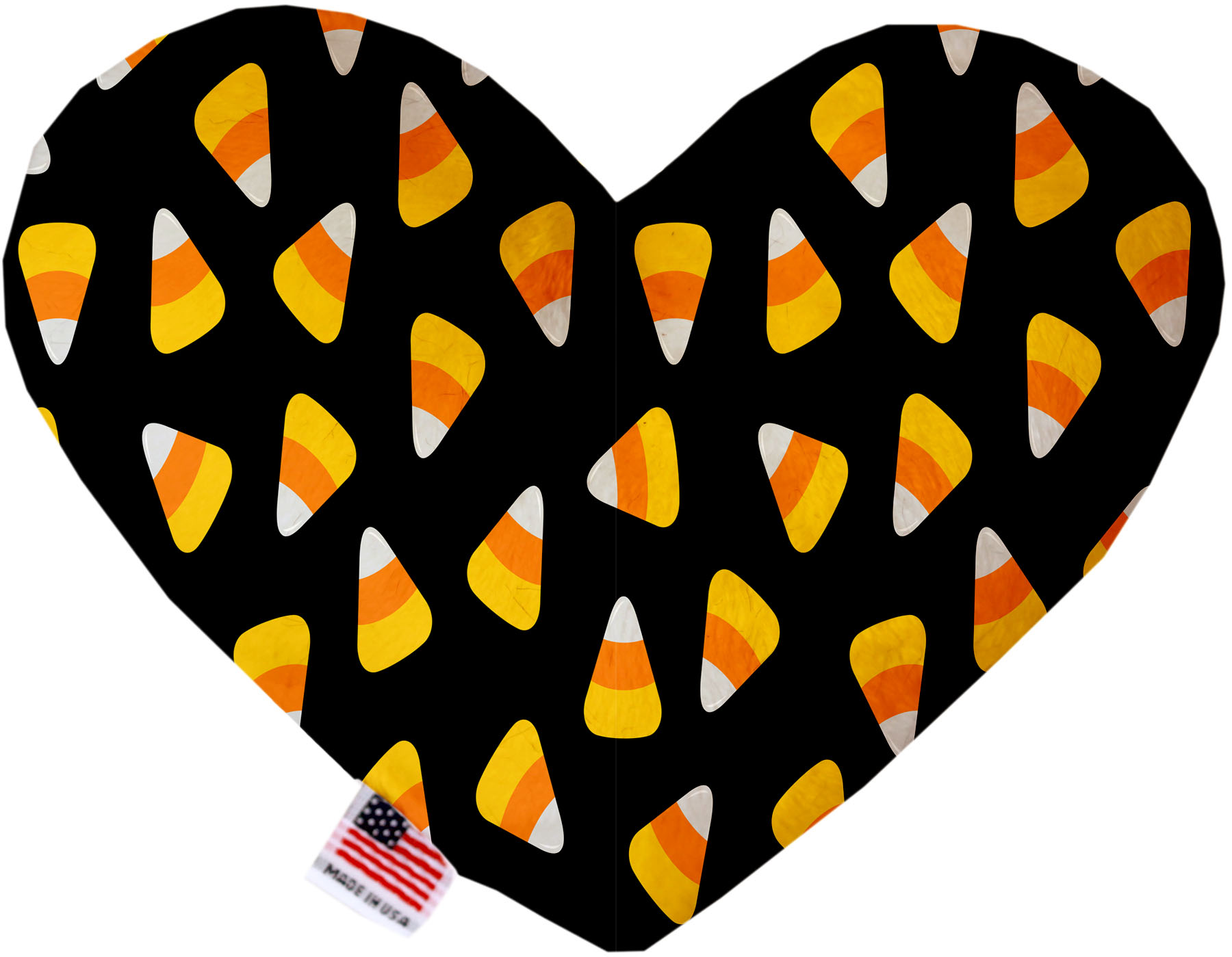 Candy Corn 8 inch Stuffing Free Heart Dog Toy